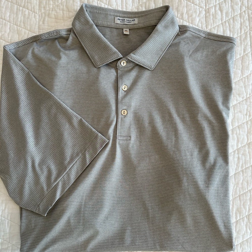 Peter Millar Light Gray Polo Shirt